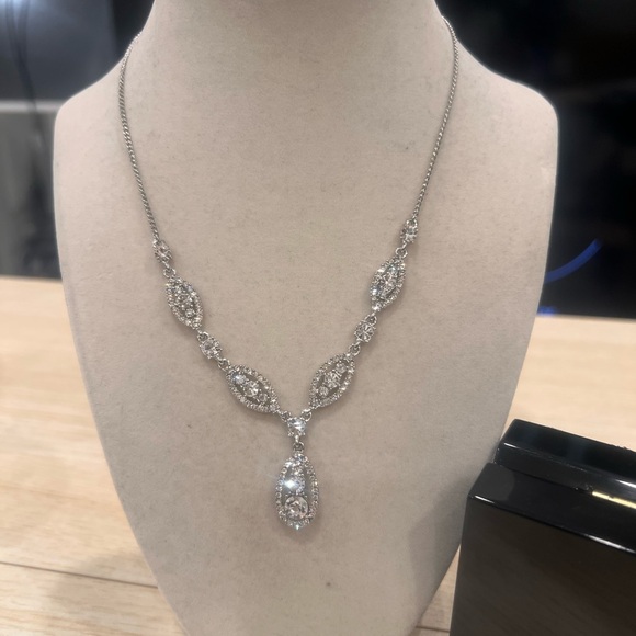 Givenchy Silver Crystal Drop Necklace - Picture 2 of 2